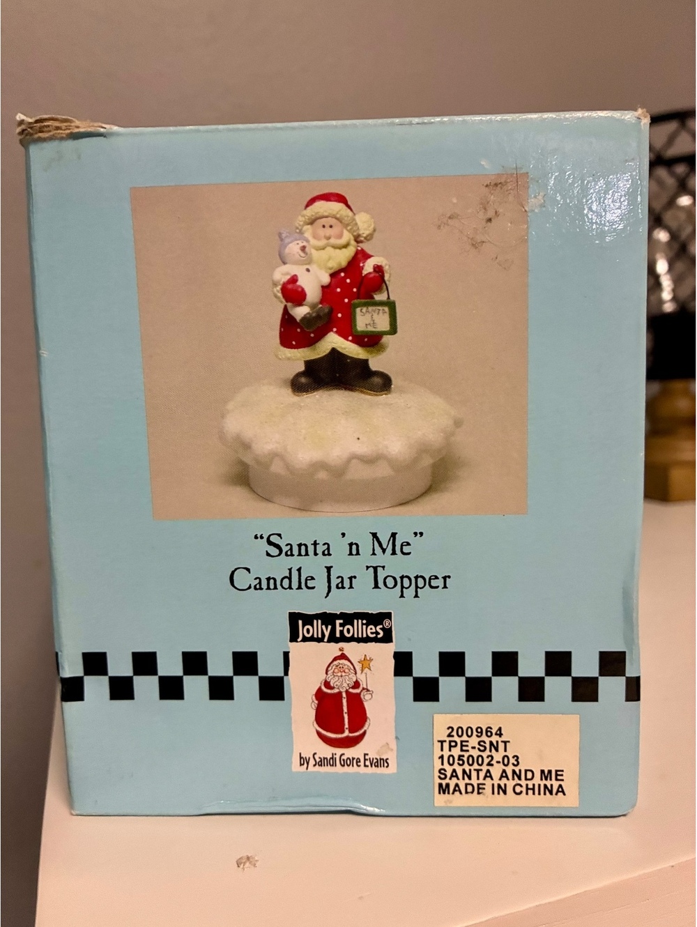 Midwest of Cannon Falls "Santa 'n Me" Santa & Snowman Candle Jar Topper